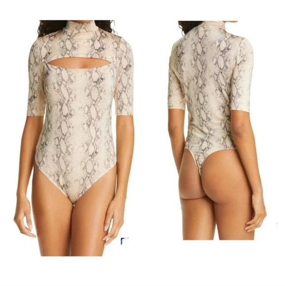 JONATHAN SIMKHAI  Haze Snake Print   Bodysuit Size XS NWOT - Picture 2 of 8